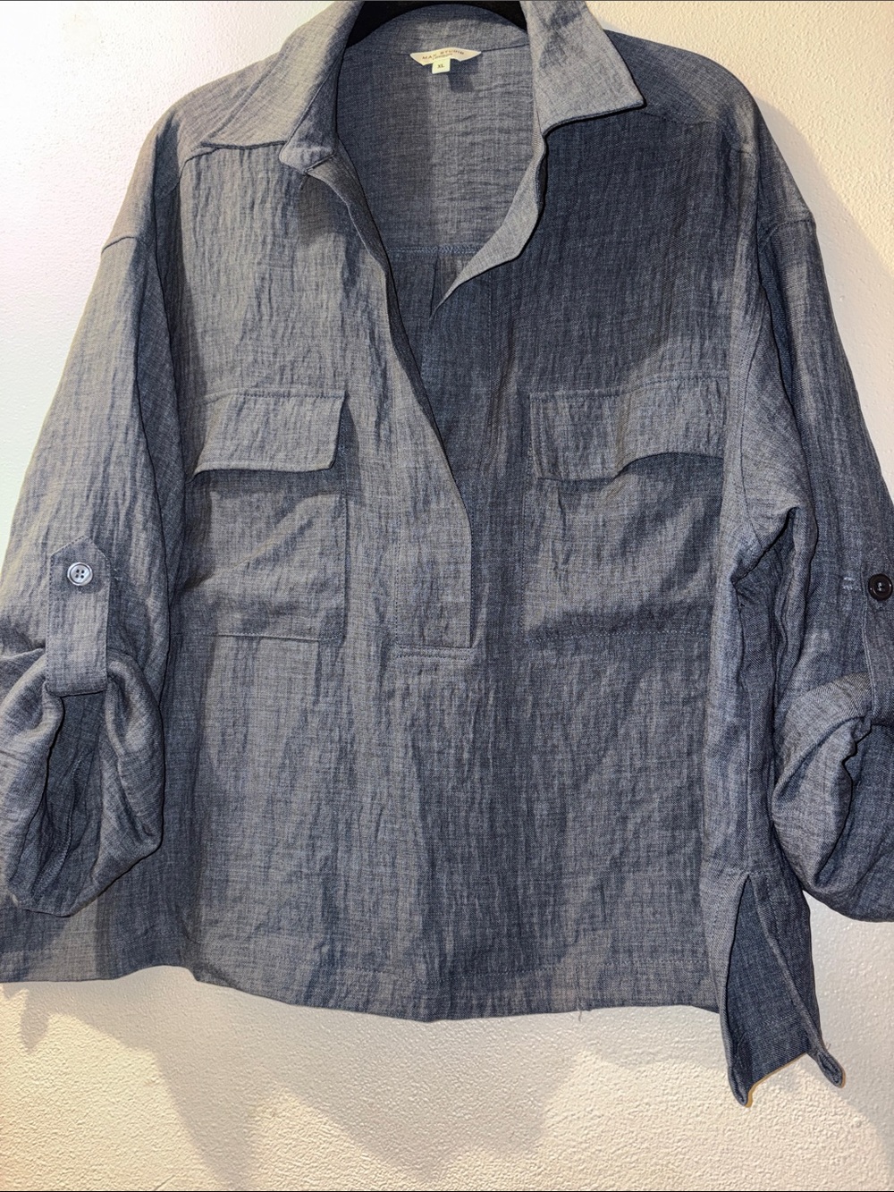 Max Studio Women’s XL Slate Blue Casual Shirt